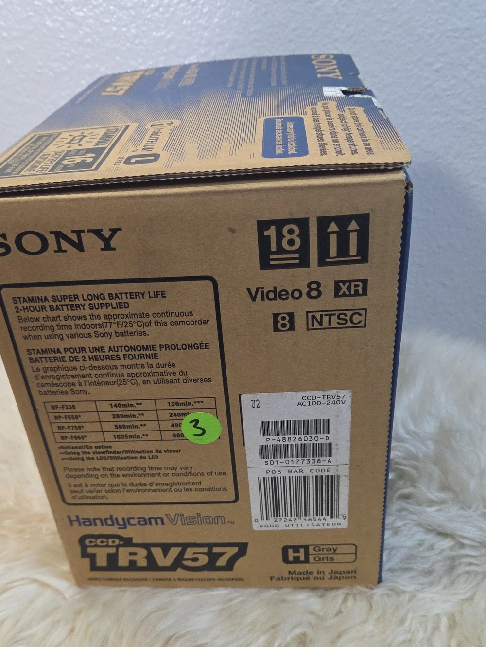 Open Box Sony CCD-TRV57 Handycam Vision Video8 XR Camcorder Complete Tested